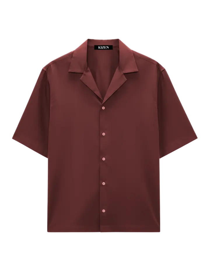 เสื้อเชิ้ตฮาวาย สีมะฮอกกานี