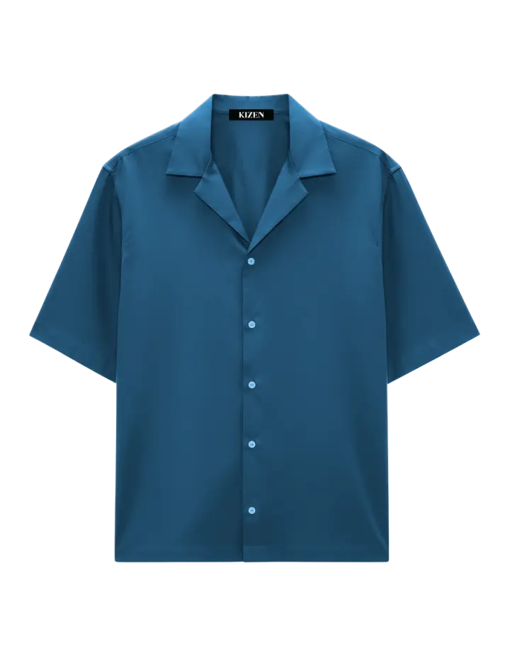 เสื้อเชิ้ตฮาวาย สีบลูสกาย