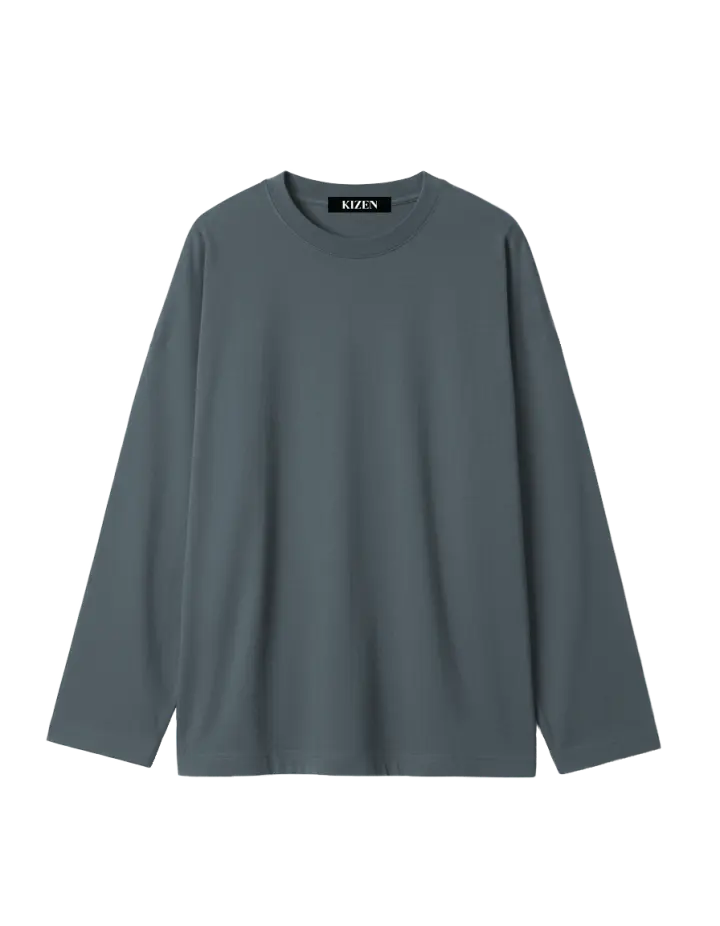 เสื้อแขนยาว สีเทาชาร์โคล