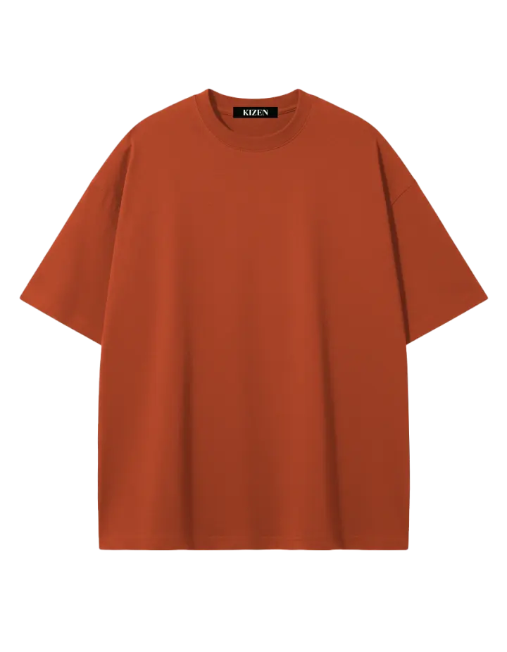 เสื้อยืดโอเวอร์ไซส์ สีส้มอิฐ