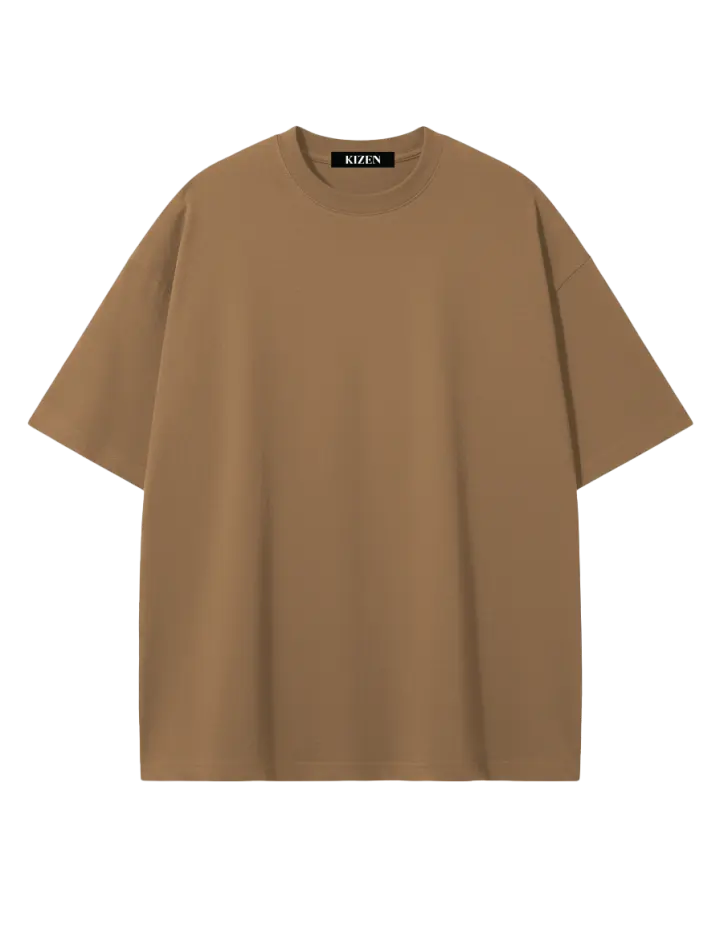 เสื้อยืดโอเวอร์ไซส์ สีน้ำตาล
