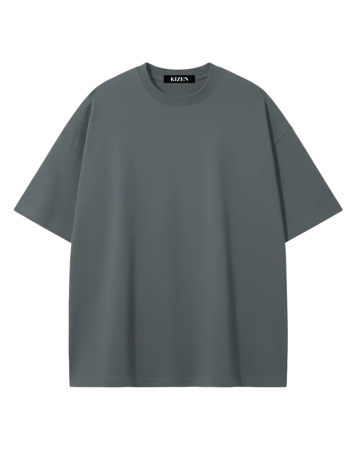 เสื้อยืดโอเวอร์ไซส์ สีเทาชาร์โคล