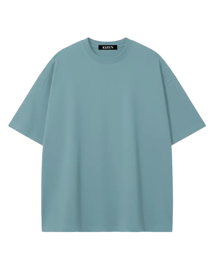 เสื้อยืดโอเวอร์ไซส์ สีคลาสสิกบลู