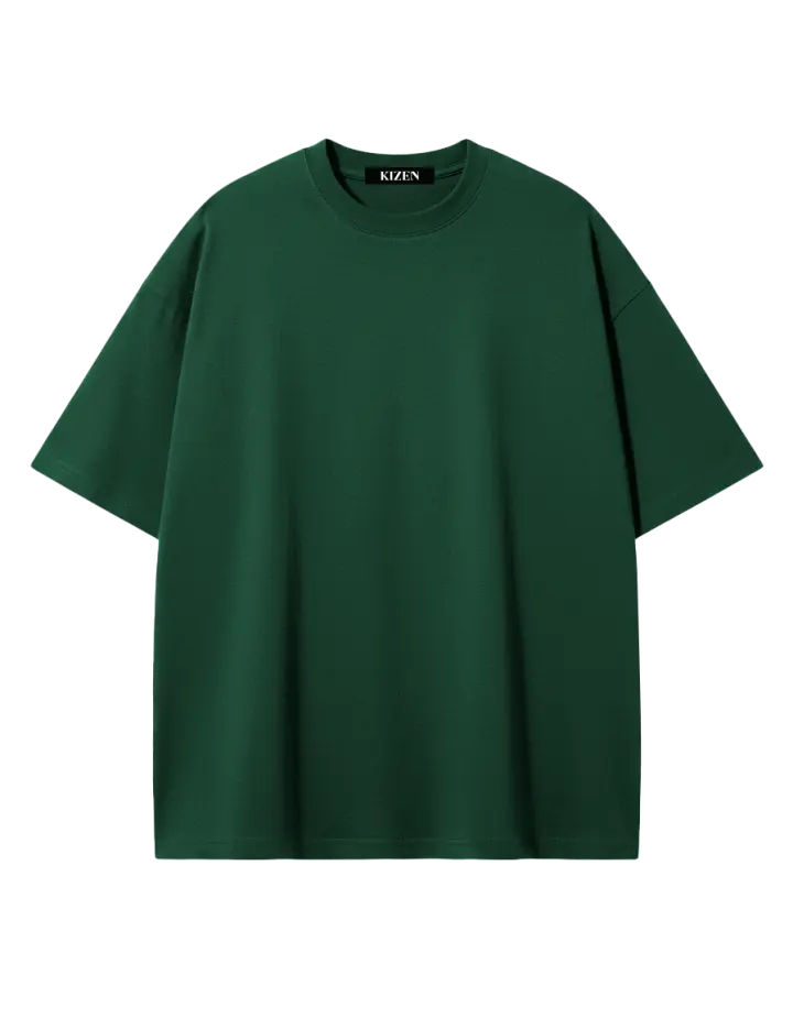 เสื้อยืดโอเวอร์ไซส์ สีเขียวฟอเรสต์
