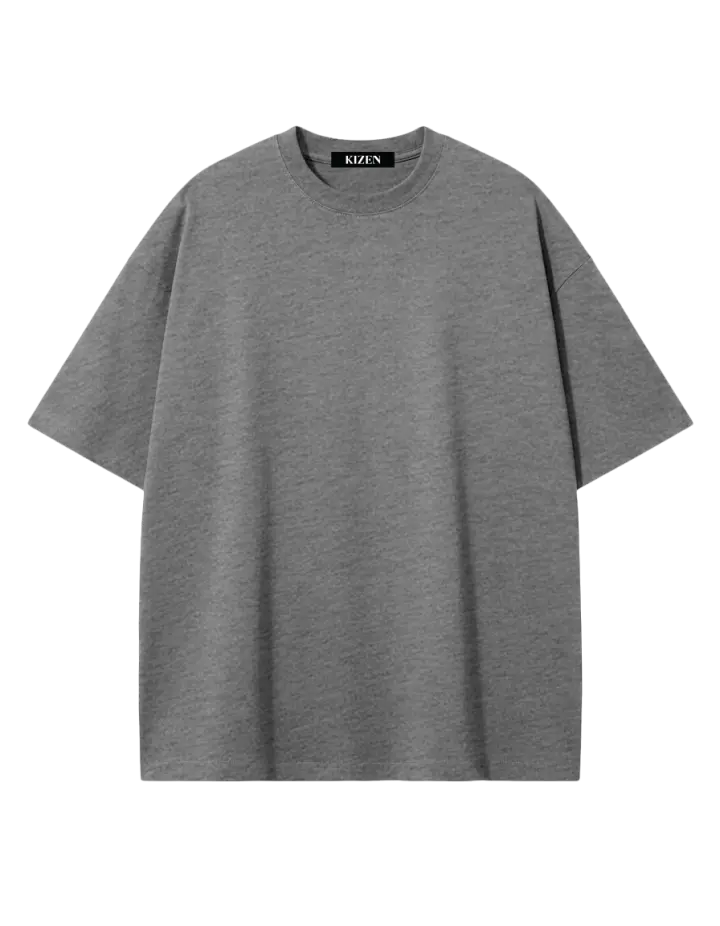 เสื้อยืดโอเวอร์ไซส์ สีเทาท็อป