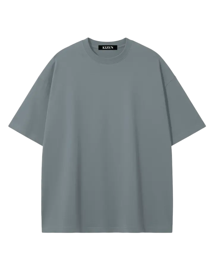 เสื้อยืดโอเวอร์ไซส์ สีเทาควัน