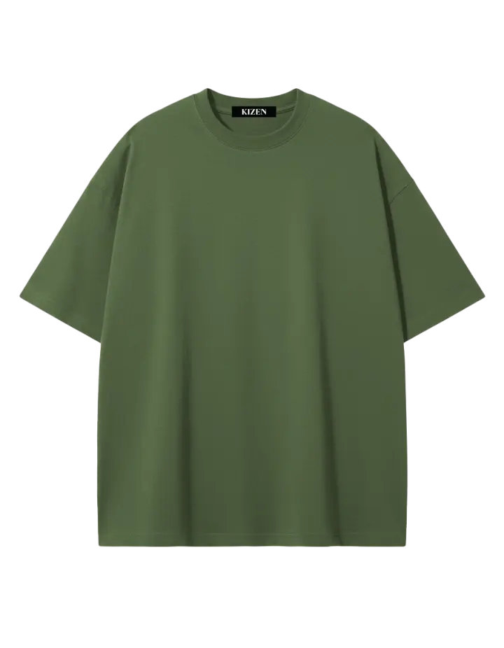 เสื้อยืดโอเวอร์ไซส์ สีเขียววินเทจ