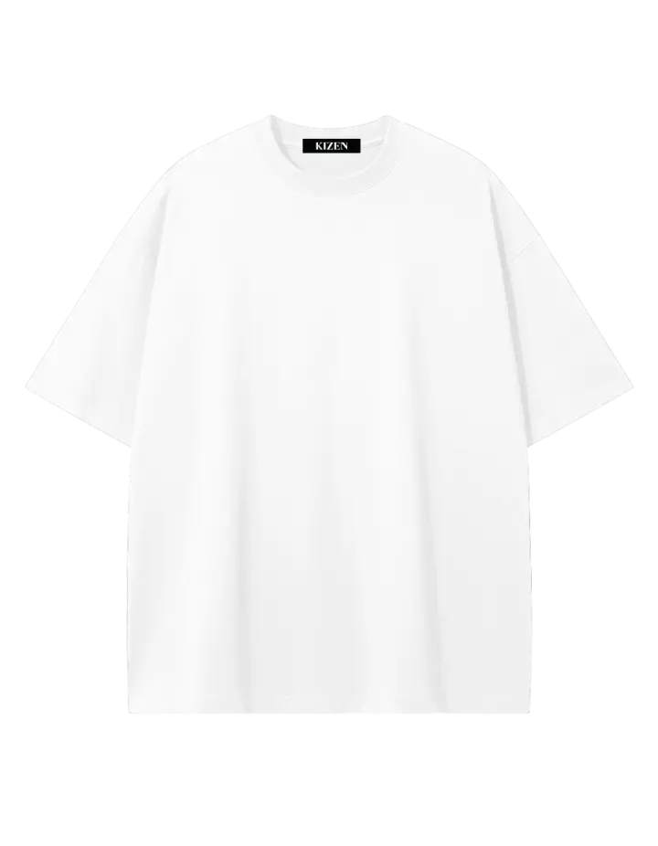 เสื้อยืดโอเวอร์ไซส์ สีขาว