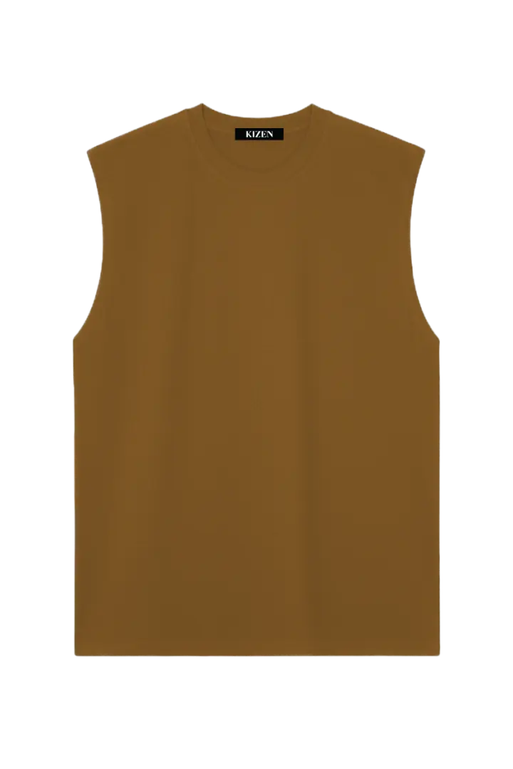 เสื้อแขนกุด สีชินนาม่อน