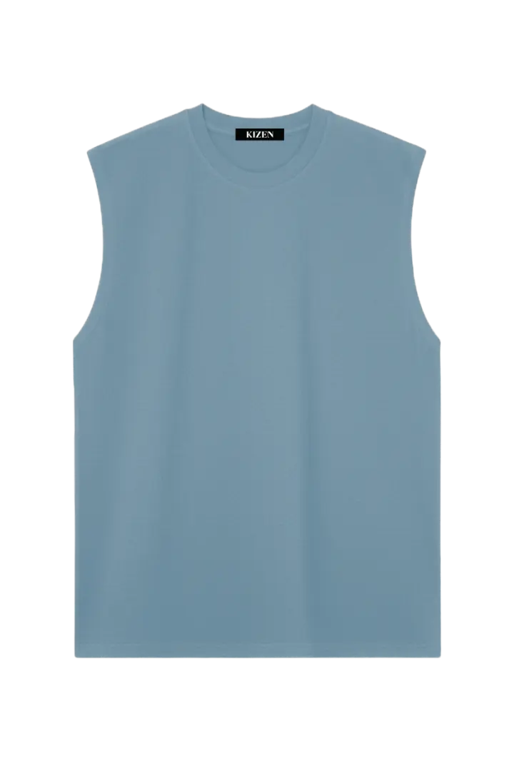 เสื้อแขนกุด สีคลาสสิกบลู