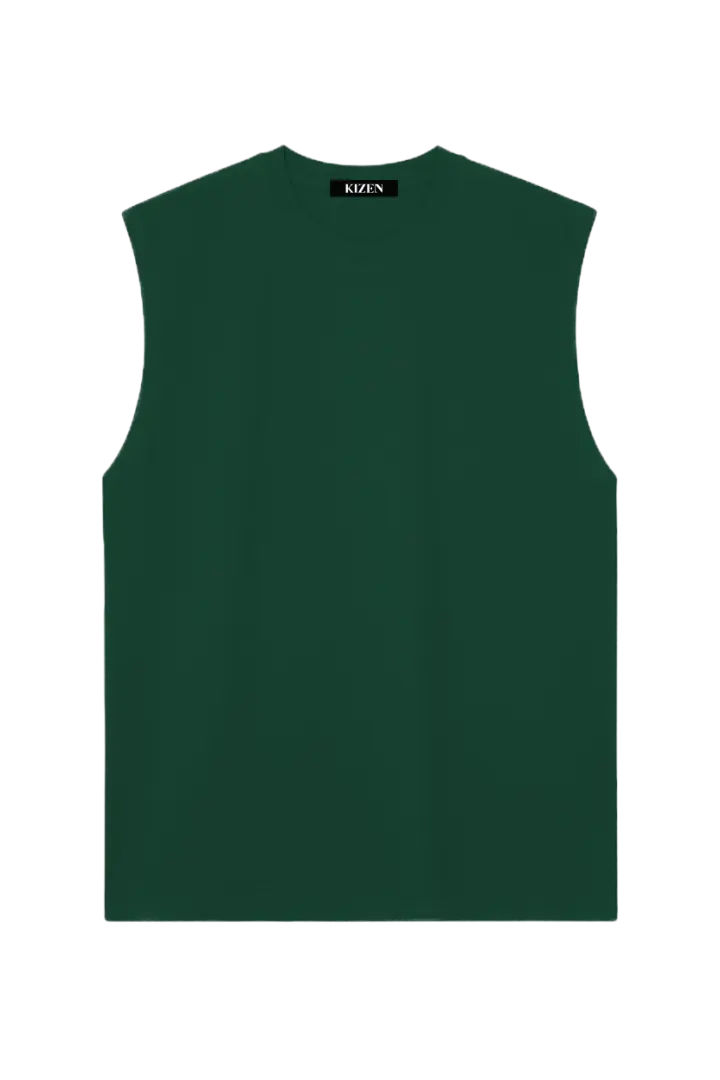 เสื้อแขนกุด สีเขียวฟอเรสต์