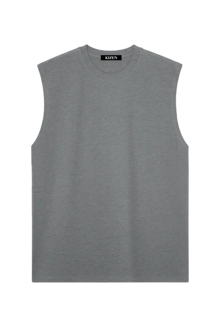 เสื้อแขนกุด สีเทาท็อป