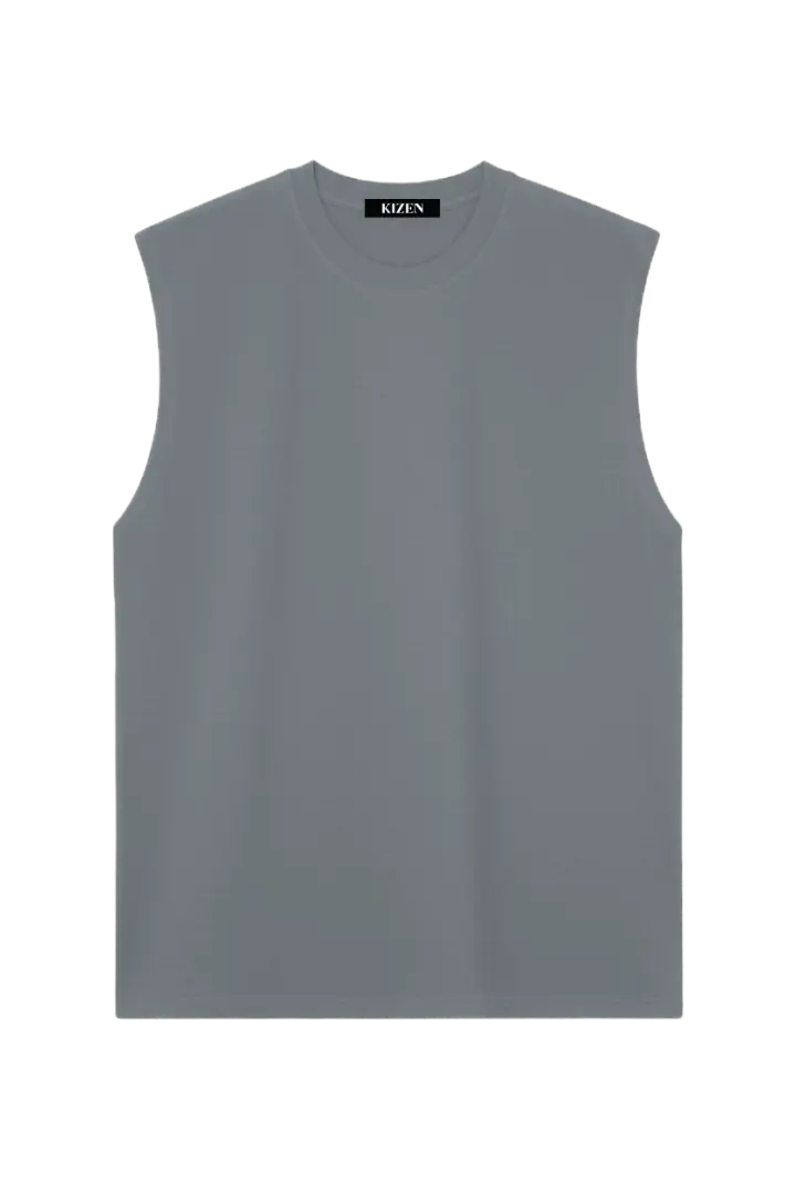 เสื้อแขนกุด สีเทา