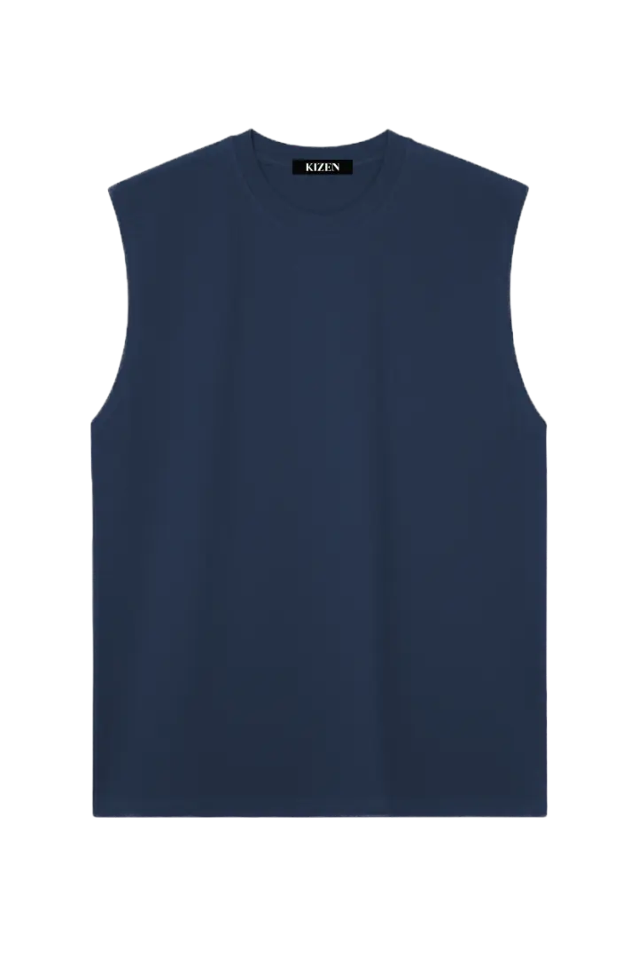 เสื้อแขนกุด สีกรมท่า