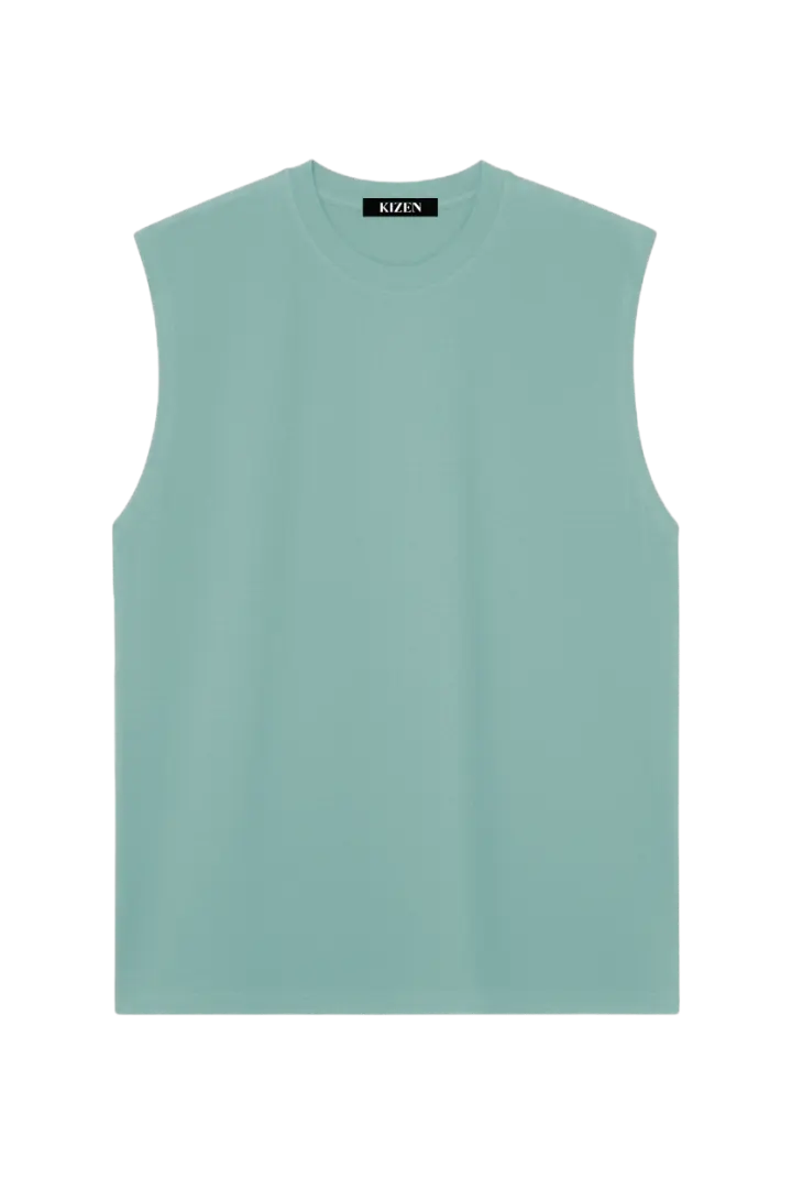 เสื้อแขนกุด สีเขียวพาสเทล