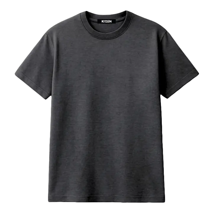 เสื้อยืดทรงปกติ สีดำท็อป