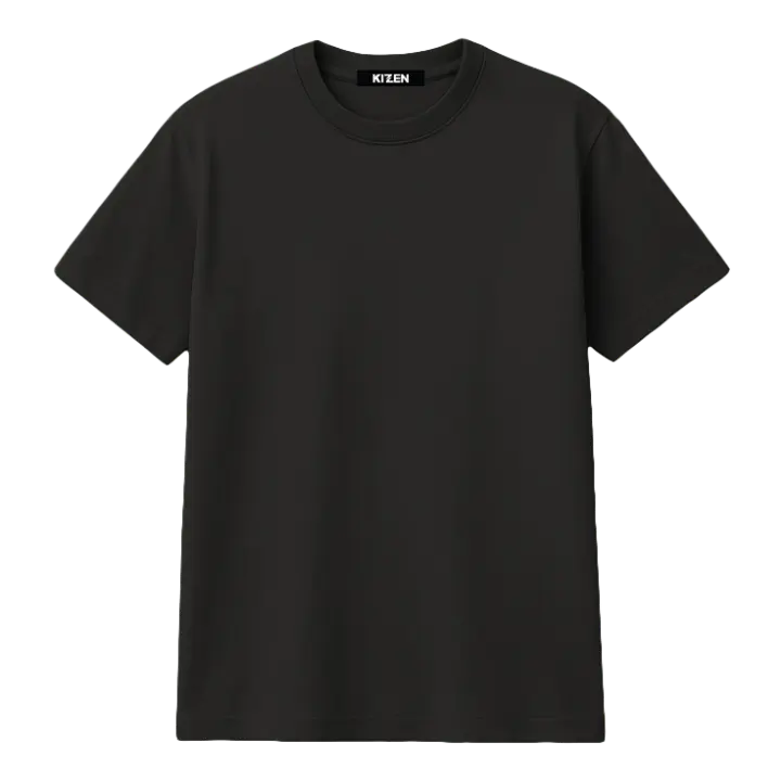 เสื้อยืดทรงปกติสีดำ