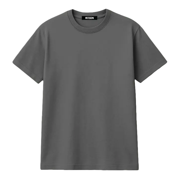 เสื้อยืดทรงปกติ สีเทา