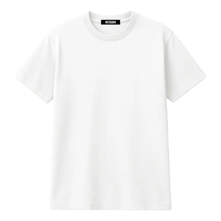 เสื้อยืดทรงปกติ สีขาว